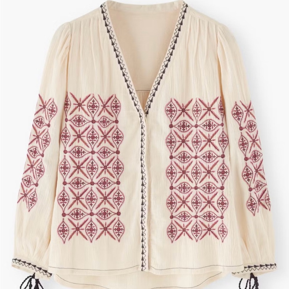 Wrap London Blouse  with Embroidery